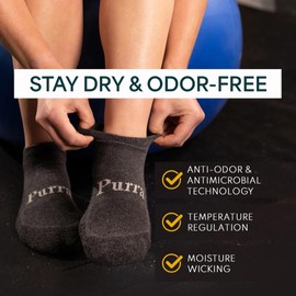 Purra Performance Adult Comfort Crew Socks | Wicking & Anti-Odor for Athletic and Everyday Wear, White, 6-8.5, 6 Pack