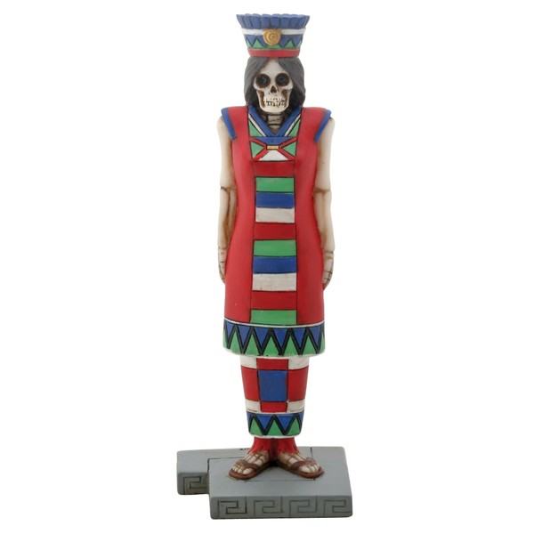 YTC 6.75 Inch Cold Cast Resin Day of The Dead Skeleton Aztec Queen Figure