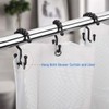 Amazer Plastic Shower Curtain Hooks, Black Shower Curtain Hooks Rings,