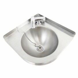 RustyVioum Caravan Camper Hand Wash Basin, Boat RV Caravan Camper Kitchen Sink with Faucet and Drain Plug, Triangular Stainless Steel Hand Wash