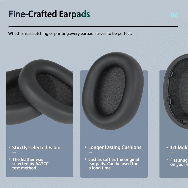 Wzsipod Replacement Ear Pads for Sony WH-1000XM5 – Premium PU