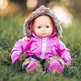 The Queen's Treasures 15 Inch Doll Clothes Designed for Use with Bitty Baby Dolls, Pink Snow Suit Jacket, Pants, Mittens and Boots, Compatible with American Girl's Bitty Baby Twins