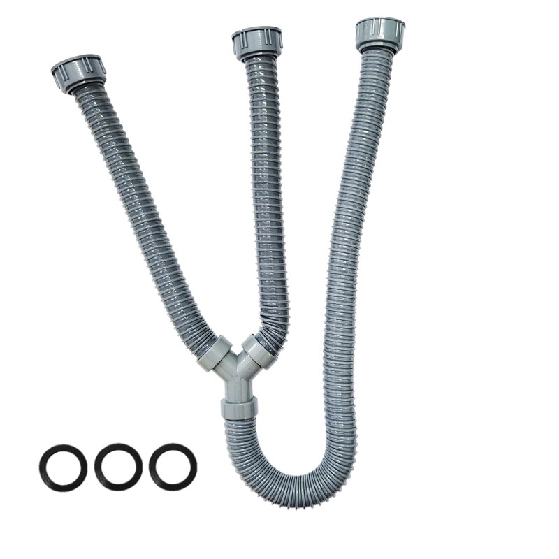 Drainage Hose Pipe 3 Way Double Ended Kitchen Wash Basin