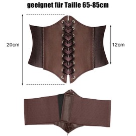 Scinzene Women's Corset and Collar Women, Suitable for Waist 65-85 cm, Corset, Underbust Corset, Women's Corset, Medieval Clothing Women, Medieval Belt Women, yellow