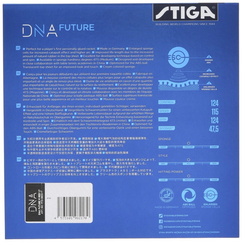 STIGA 1712080517 Table Tennis Rubber, Tension Type, Soft DNA Future,