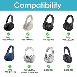 ProCase Estuche Rígida Compatible con Sony WH-CH520/510/500 1000XM5/XM4/XM3/XM2 XB910N/900N CH710N/720N Bose 700 QuietComfort 35 II, Funda Viaje Portátil Antigolpes de Audífono y Cable Cargador -Negro