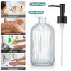 4 Pack Glass Soap Dispenser 14 oz, Refillable Clear Pump