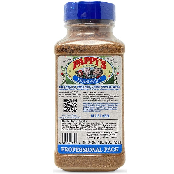 Pappy's Choice Seasonings - Less Salt. Perfect for bbq and smoked brisket, steak, beef, chicken, fajita, hogs, rib, seafood, bagel, popcorn, jerk, pizza and more.