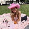 Sh* Sombrero Vaquero Moda Plumas Cowboy Gorra Mujer Ss/ .