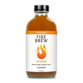 Fire Brew Immune - Citrus Apple Cider Vinegar Wellness Tonic | 16 Concentrated Shots of Healthiest Organic Ingredients to Strengthen Immune System, and Improve Digestion – 8oz