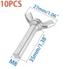 10 Pcs M8 Carbon Steel Zinc Plating Wing Butterfly Screws
