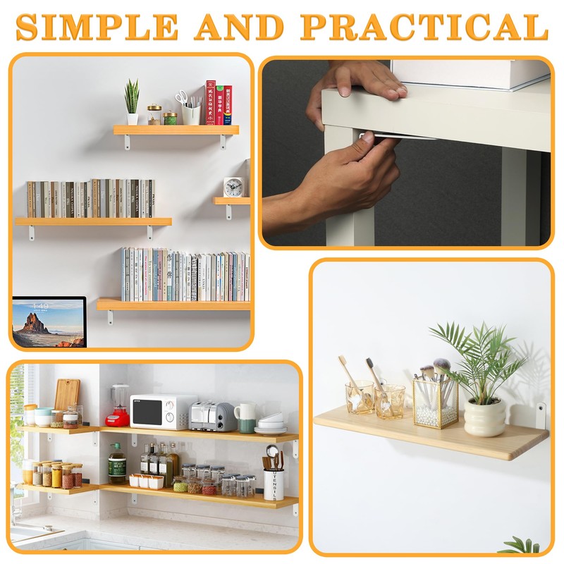 Alise 4mm-Thicker Heavy Duty Stainless Steel Bracket Floating Shelf Brackets