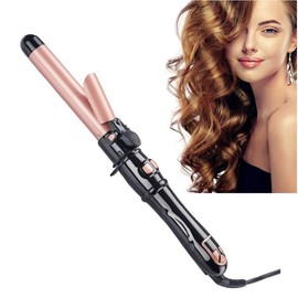 Automatic Rotating Curling Iron, Professional Hair Curler For Beach Waves With Fast Heating, Portable 1.1 Inch Curling Iron Wand for Home and Travel - Color: Rose Gold
