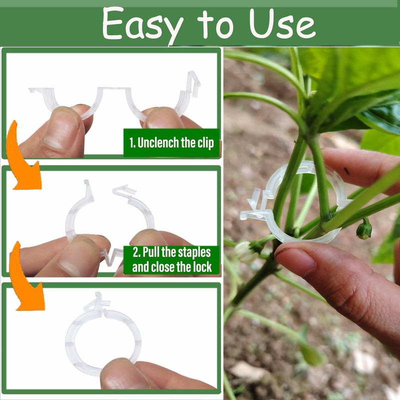 Secured Plastic Plant Clip, Plant Support Clips, Garden Clips for