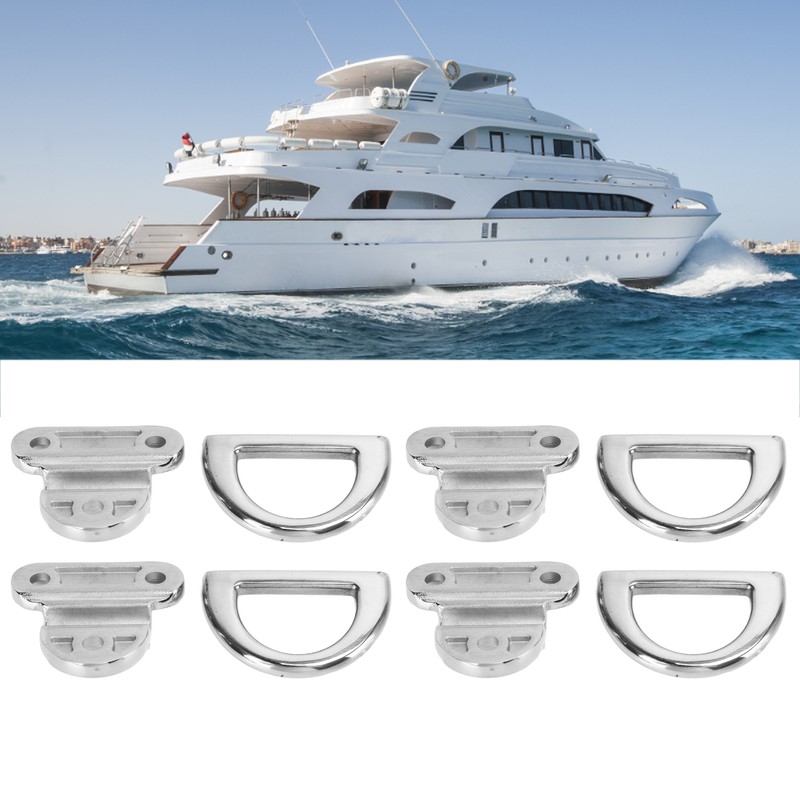 4 Sets Marine Grade Folding Pad Eye 316 Stainless Steel