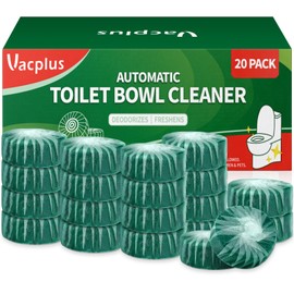 Vacplus Toilet Bowl Cleaners - 20 Pack Long-Lasting Toilet Cleaner Tablets, Prevent Stains & Deodorize, Green