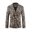Lars Amadeus Leopard Printed Blazer for Men's Festival Peak Lapel