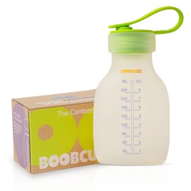 Boobcube Silicone Breastmilk Canteen – 8oz Reusable Pump-Compatible Milk Collector, Leak-Proof & BPA-Free – Sustainable Breastmilk Storage Jar for Spectra, Motif, Ameda Pumps