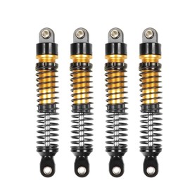 LAFEINA 4PCS Aluminum Threaded Shock Absorber Oil Damper for 1/12 Mini Crawler 1/18 RC Crawler Car TRX4M TRX4MT Upgrade Parts (Gold, 59mm)