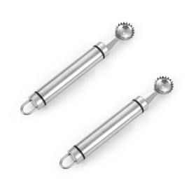 2pcs Stainless Steel Strawberry Huller Multi-Function Stainless Corer and Pitter Remover for Strawberry, Tomato Stem Corer Tool Tomato,Vegetable and Fruit Corer Practical Kitchen Tool