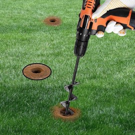 Garden Auger Drill Bit for Planting Ruooson 1.6X9in Garden AugerSpiral Drill, Easy Planter Rapid Planter Plant for 3/8" Hex Drive Drill - SIZE: 2x9 In