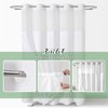 eachope White No Hook Shower Curtain with Snap-in Fabric Liner