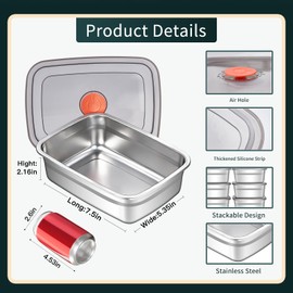 GIUOIDUO 10 Pack Stainless Steel Food Storage Containers with Leak-Proof Lids, 37oz Reusable Metal Meal Prep Lunch Boxes, Stackable, Dishwasher Safe for Snacks, Fruits & On-the-Go Meals, BPA-Free