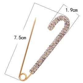 2 Pieces Women Brooch Pins Sweater Shawl Clips Faux Crystal Brooches (A)