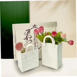 Levemolo Capacity Vase with Handles Versatile Organizer for Flowers Pens and Makeup Stylish Desktop Storage Decorative Home Accessory Flat Base for Stability