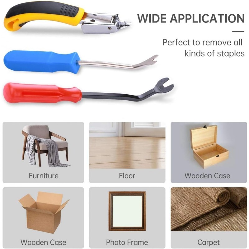 Upholstery Staple Remover and Tack Lifter Tool Set, 3 Pcs