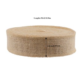 JIAYUET 2 Rolls Natural Burlap Ribbon Roll, 5 cm x 30 m Jute Hessian Ribbon for Gift Wrapping,Crafts Wedding & Christmas Decoration, Brown