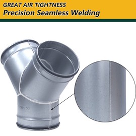 A-KARCK Duct Splitter for Dryer Vent Hose 6 inch, Y Shape Duct Connector for Exhaust Fan Hose, Precision Welded Galvanized Steel Prevent Air Leakage