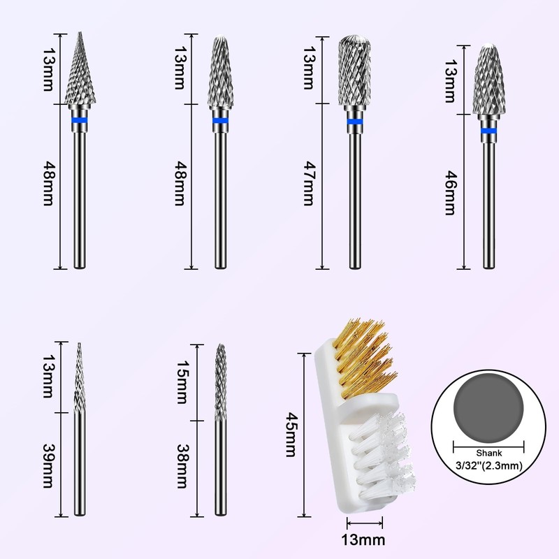 CGBE Nail Cutter Bits, 6 Piece Nail Cutter Tips Grinding