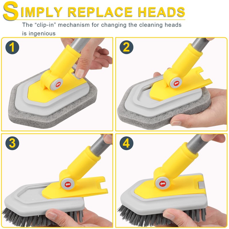 Lalafancy Baseboard Cleaner Tool with Long Handle 3 Reusable Cleaning