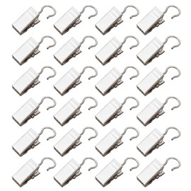 YFFSFDC Curtain Clips, Set of 24, Stainless Steel Curtain Hooks, Strong, Easy Installation, Curtain Retrofit Hardware