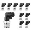 sourcing map 10pcs Push to Connect Fittings Male Elbow 5/32 Inch Tube OD x 1/4 Inch NPT Thread Plastic Quick Connect Air Hose Pneumatic Fitting Kit Push Lock Connector PL5/32-N1, Black