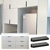FOCCTS 10pcs 80mm/3.15" Black Curve Edge Pull Handles Concealed Cabinet