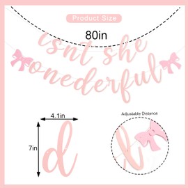 Isnt She Onederful Banner - Bow Themed First Birthday Decorations, Girls 1st Birthday Sign, Onederful Party Garland, Ideal for hanging in fireplaces, bedrooms, kitchens, wall decorations