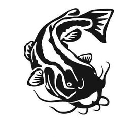Express Yourself Products Flathead Catfish (Black - Facing as Shown - 2XL) Decal Sticker - Freshwater Fish Collection