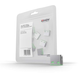 Lindy USB Type A Port Blockers, Pack of 10, Green