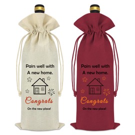 House Warming Wine Bags Housewarming Gift for New Home Congratulations Gift New House Homeowner Gift Realtor Gift to Clients Housewarming Party Wine Bottle Bag Christmas Best Friends Friendship Gift