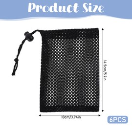 6 Pcs Nylon Storage Mesh Bags, 6 X 4" Mesh Drawstring Bag, Portable Nylon Storage Bags, Small Mesh Bag, Small Travel Stuff Bags
