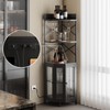Airynee Corner Bar Cabinet with Power Outlet, 5-Tier Corner Wine