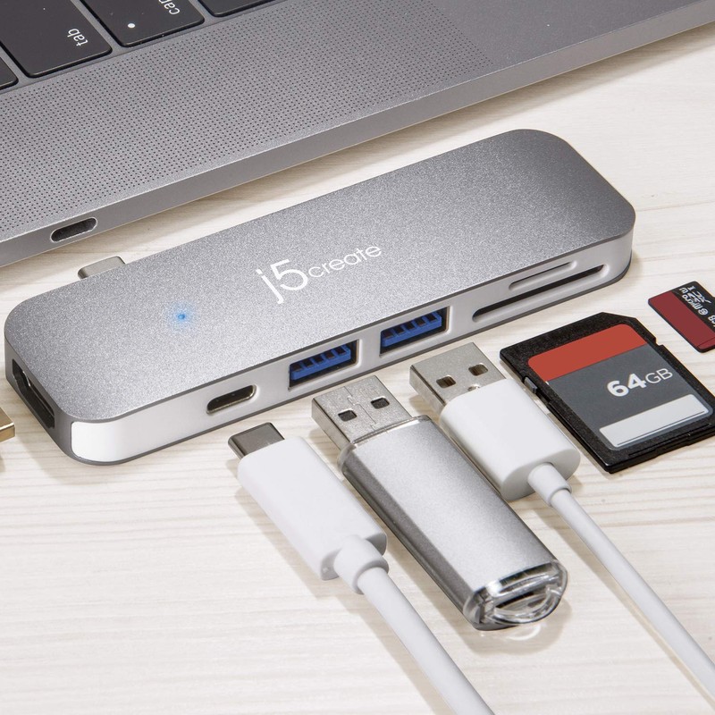 J5 create JCD386 USB Type-C 7-in-1 UltraDrive Mini Dock Power