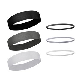 3 sports wide headbands, with 3 non-slip thin headbands, elastic running headband, neutral anti-sweat headbands, suitable for basketball, yoga, cycling (3 colours)