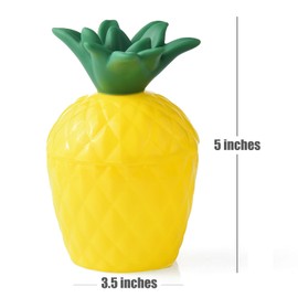 ALINK 12 Pineapple Cups with 12 Umbrella Straws and 12 Cocktail Drink Picks, Hawaiian Luau Tiki and Beach Party Decorations for Kids and Adults