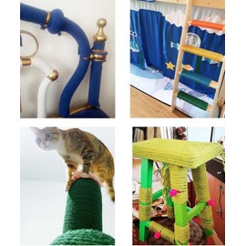 Fendawn Strive Natural Hemp Rope,8mm 20m(65ft) Jute Rope for Home Garden Decoration DIY Craft Gift,Red