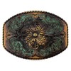 Western Floral Engraved Ornate Design Belt Buckle, Fits 1-1/2"(38mm) Belt