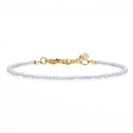 COAI Women's Crystal Bracelet with Faceted Stone Beads Golden Chain Bracelets Lucky Bracelet for Women, Stainless Steel Stone, Moonstone