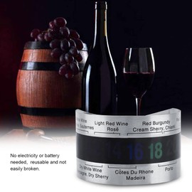 CHICIRIS Acero Inoxidable Botella de Vino LCD Termómetro Pulsera, Sensor de Temperatura para Cerveza, Vinos Tintos
